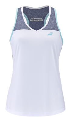 D�bardeur Babolat Play Cap Sleeve Women blanc bleu chin�