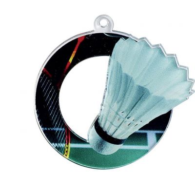 Medaille acrylique 50mm badminton
