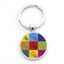 Porte-clés badminton \ volant damier\ 