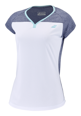 T-shirt Babolat Play Cap Sleeve Women - blanc bleu chin�