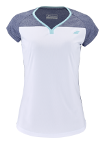 T-shirt Babolat Play Cap Sleeve Women - blanc bleu chiné