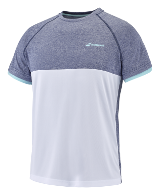 T-shirt Babolat Play Crew Neck - blanc bleu chin�