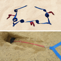 Tracé de badminton extérieur sur sable et son dispositif de maintien – compétition
